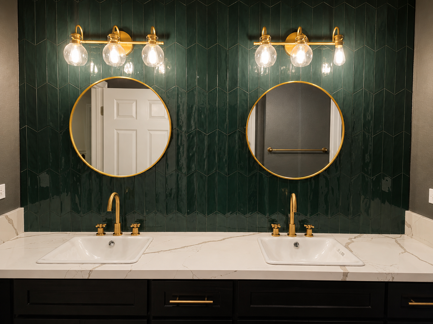 Remodeled bathroom vanity by VR Construction